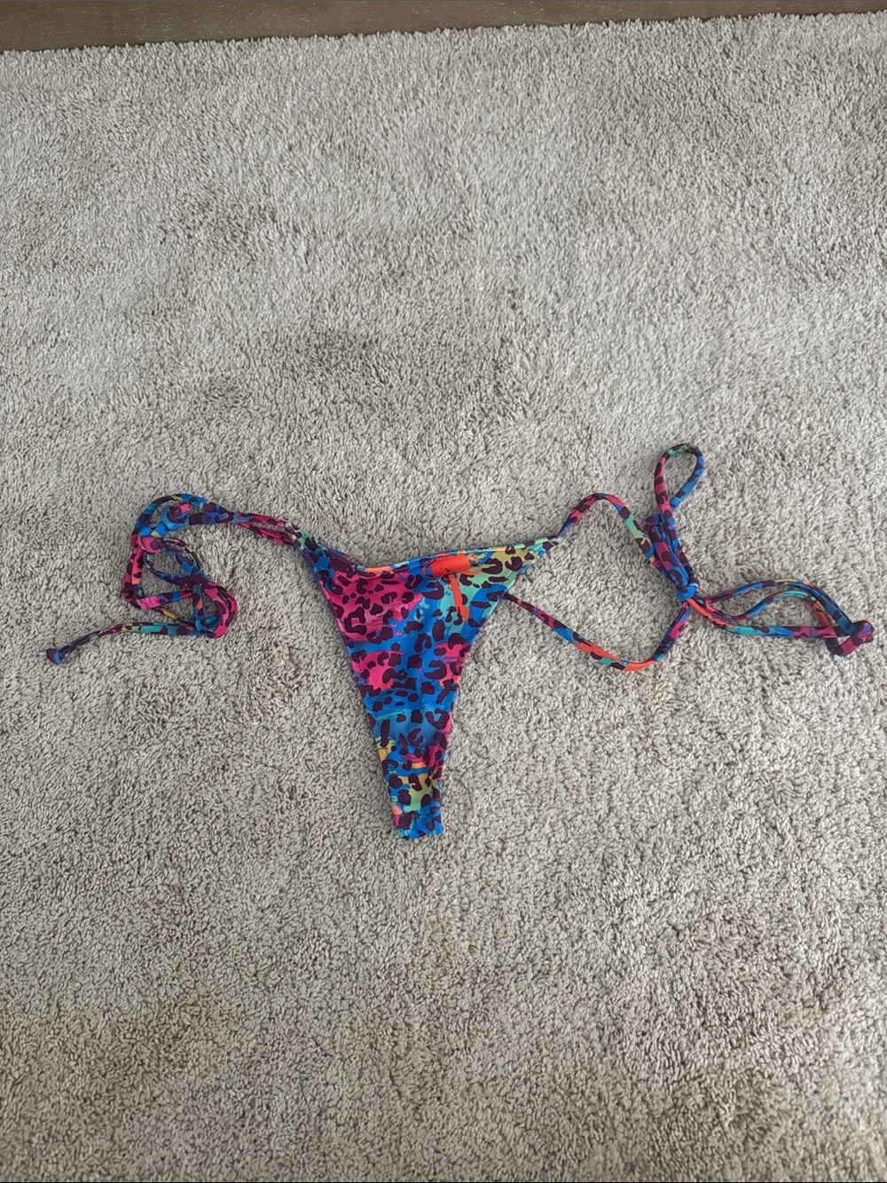 Multicolor Leopard Tie-Side Bikini Bottom - Women Swim Bikinis